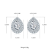 Exquisite pear shaped S925 silver plated white gold moissanite diamond pendant earring set 2